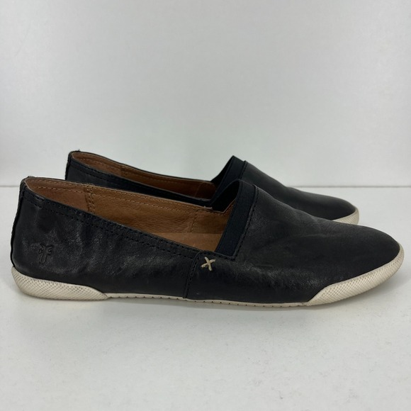 Frye Melanie Slip On Size 8.5 M Shoes Sneakers Flats Loafers Leather Black - Picture 1 of 10